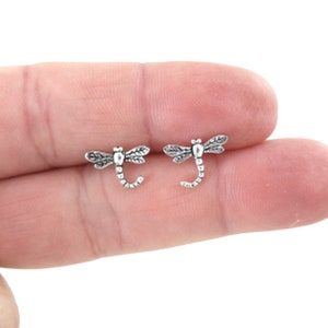Dragonfly Sterling Silver Earrings, Dragonfly Earrings, Kids Earrings, Tiny Studs, Insect Studs, Minimalist Earring, Dainty Earrings