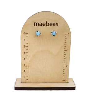 Larimar örhängen i sterlingsilver, Larimar örhängen, ädelstensörhängen, 5 mm örhängen, Larimar örhängen, Larimar smycken bild 4