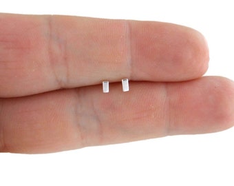 Tiny Bar Stud Earrings in Sterling Silver, Bar Earrings, Tiny Earrings, Tiny Studs, Cartilage Studs, Minimalist Earring, Silver Bar Earrings