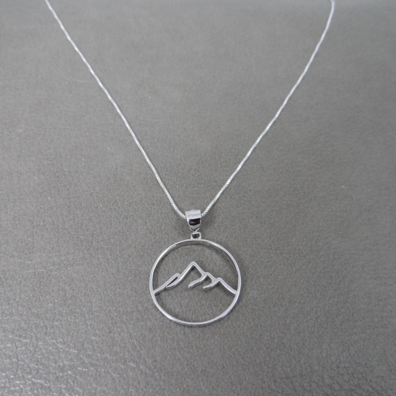 Mountain Sterling Silver Necklace Outdoor Gift Sterling Silver Mountain Mountain Necklace Mountain Pendant Outdoor Necklace