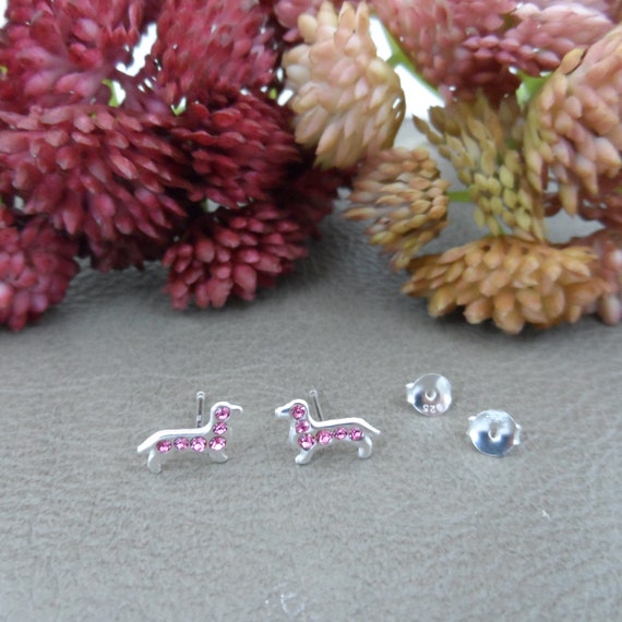 Orecchini pendenti in argento sterling con pietre di cristallo di quarzo rosa rosa - Italia