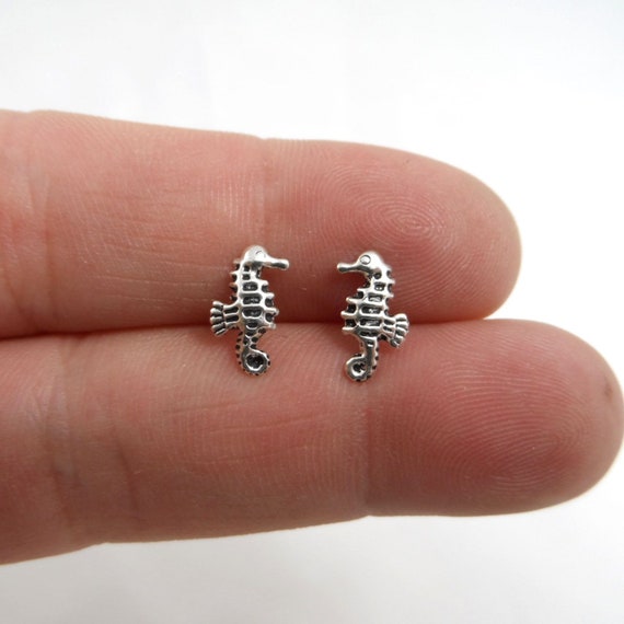 Orecchini A Cavalluccio Marino In Argento Sterling – Piccoli, Effetto Ossidato – Gioielli Delicati In Confezione Regalo