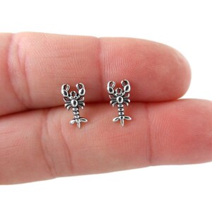 Lobster Earrings in Sterling Silver, Lobster Earrings, Lobster Studs, Tiny Studs, Ocean Jewelry, Animal Earrings, Dainty Earrings,