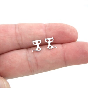 SALE! Cat Stud Earrings, Sterling Silver Cat Earrings, Tiny Stud Earrings, Kids Earrings, Animal Studs, Kitty Earrings, Dainty Earrings