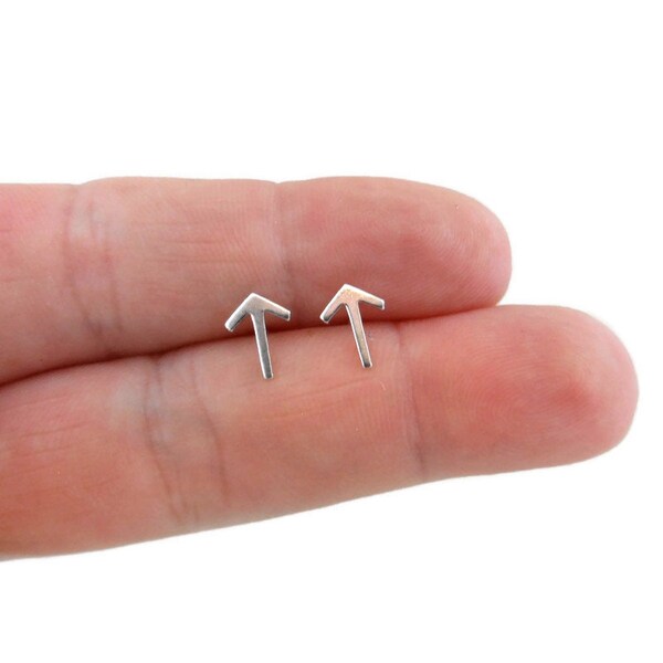 Viking Rune Earrings in Sterling Silver, Tiwaz Earrings, Rune Earrings, Viking Earrings, Nordic Earrings, Dainty Earrings