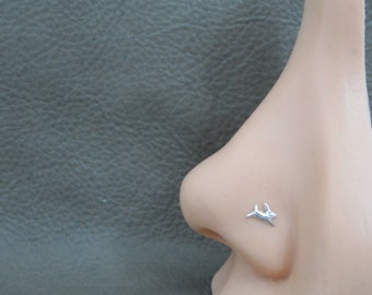 Tiny Rabbit Nose Stud in Sterling Silver, Bunny Nose Stud, Silver Rabbit Nose Stud, Multiple Piercings, Tiny Nose Stud, Body Jewelry