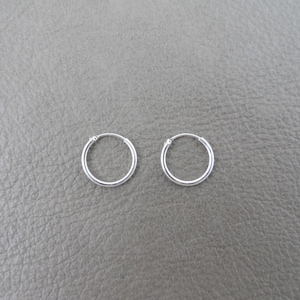 SALE! 12mm Hoop Sterling Silver Earrings, Tiny Hoop Earrings, Upper Hoop Earrings, Sterling Silver Hoops, Cartilage Silver Hoop