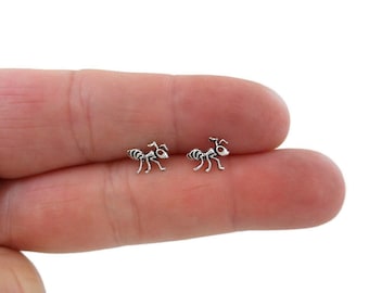 Ant Earrings in Sterling Silver, Ant Earrings, Insect Earrings, Tiny Studs, Insect Studs, Minimalist Earring, Dainty Earrings