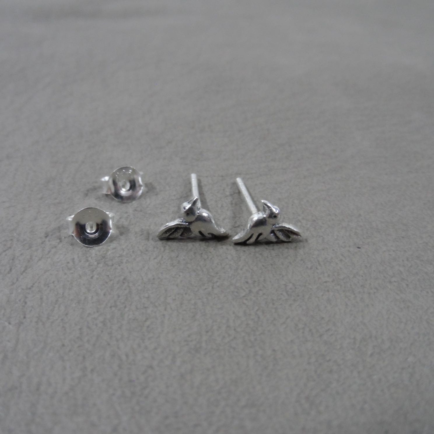 Tiny Hummingbird Sterling Silver Studs, Hummingbird Earrings, Kids Earrings, Tiny Studs, Bird Studs, Minimalist Earring, Dainty Earrings