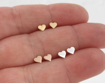 Tiny Heart Earrings in Sterling Silver, Heart Earrings, Dainty Studs, Heart Studs, Minimalist Earring, Dainty Earrings, Girls Earrings