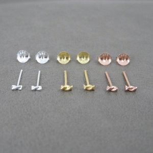 Tiny Twist Bar Stud Earrings in Sterling Silver, Bar Earrings, Tiny Bar Earrings, Tiny Silver Earrings, Cartilage Studs, Minimalist Earring