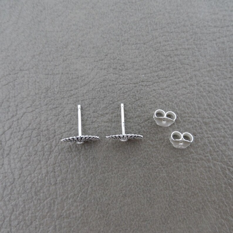 Minimalist Earrings Simple Silver Studs Dainty Stud Earrings in Sterling Silver Delicate Silver Earrings Girls Earrings Fan Earrings