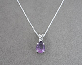 Amethyst Necklace, Sterling Silver Necklace, Amethyst  Necklace, February Birthstone, Amethyst Jewelry, February Gift, Gift for Her