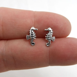 SALE! Seahorse Earrings in Sterling Silver, Seahorse Sterling Studs, Kids Earrings, Tiny Studs, Cartilage Studs, Helix Studs