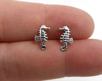 SALE! Seahorse Earrings in Sterling Silver, Seahorse Sterling Studs, Kids Earrings, Tiny Studs, Cartilage Studs, Helix Studs