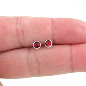 Red Paua Shell Sterling Silver Earrings, Abalone Stud Earrings, 4mm Silver Stud, Paua Earrings, Dainty Earrings, Boho Studs, Gift for Her