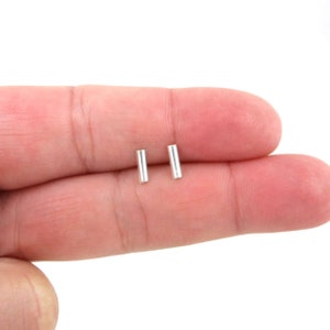 Bar Stud Earrings in Sterling Silver, Bar Earrings, Tiny Earrings, Tiny Studs, Cartilage Studs, Minimalist Earring, Everyday Earrings