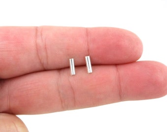 Bar Stud Earrings in Sterling Silver, Bar Earrings, Tiny Earrings, Tiny Studs, Cartilage Studs, Minimalist Earring, Everyday Earrings