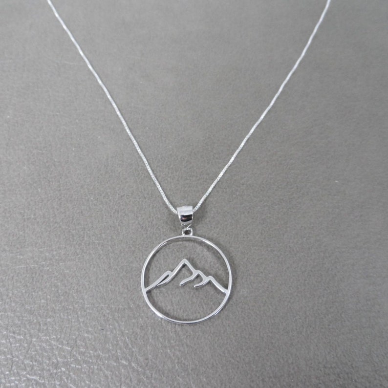 Mountain Sterling Silver Necklace Outdoor Gift Sterling Silver Mountain Mountain Necklace Mountain Pendant Outdoor Necklace