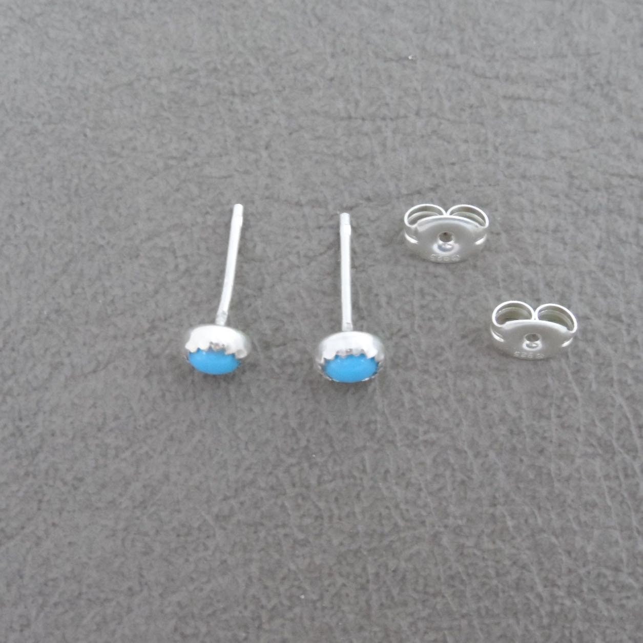 Pearl & Turquoise Sterling Silver Earrings plated in Rhodium