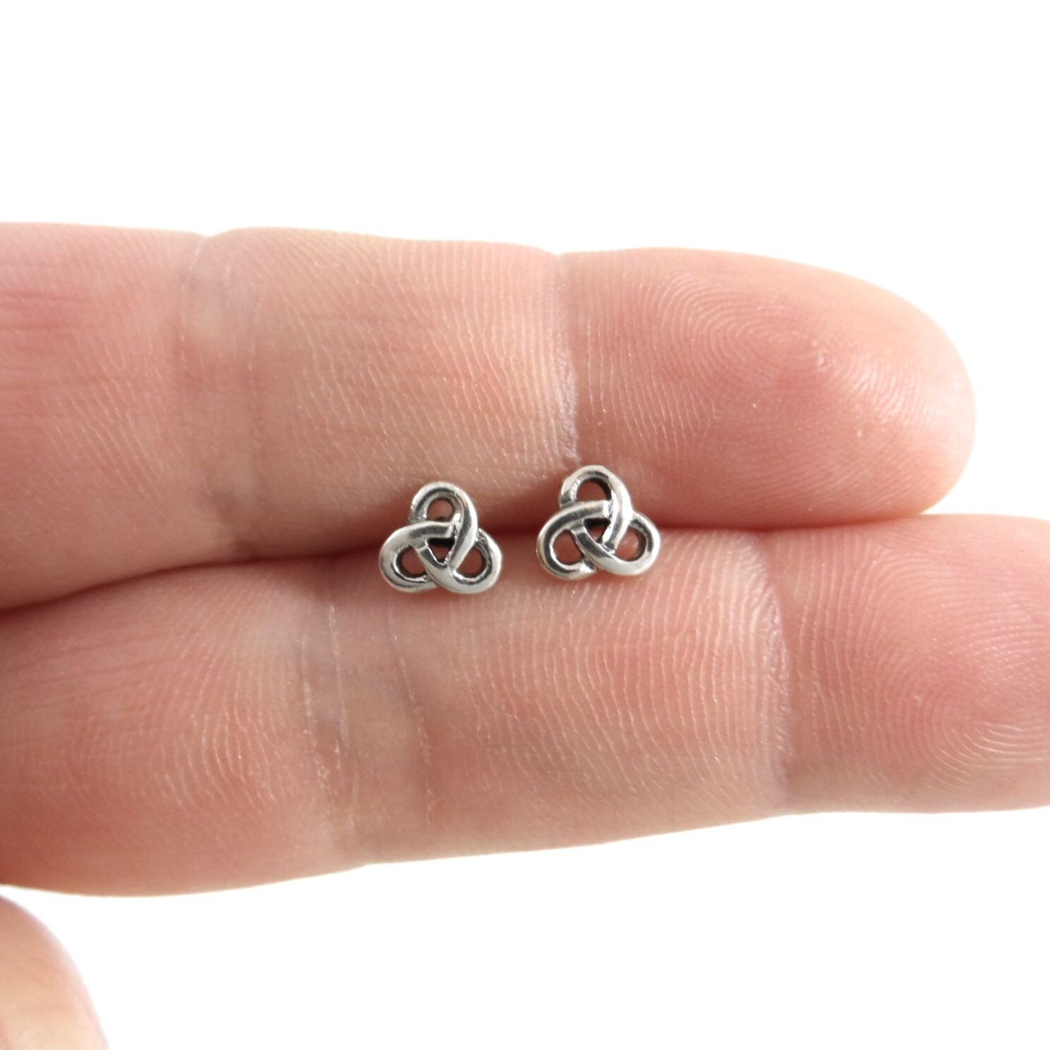 Celtic Knot Earrings in Sterling Silver, Celtic Earrings, Silver Celtic Studs, Dainty Earrings, Minimalist Earrings, Tiny Studs