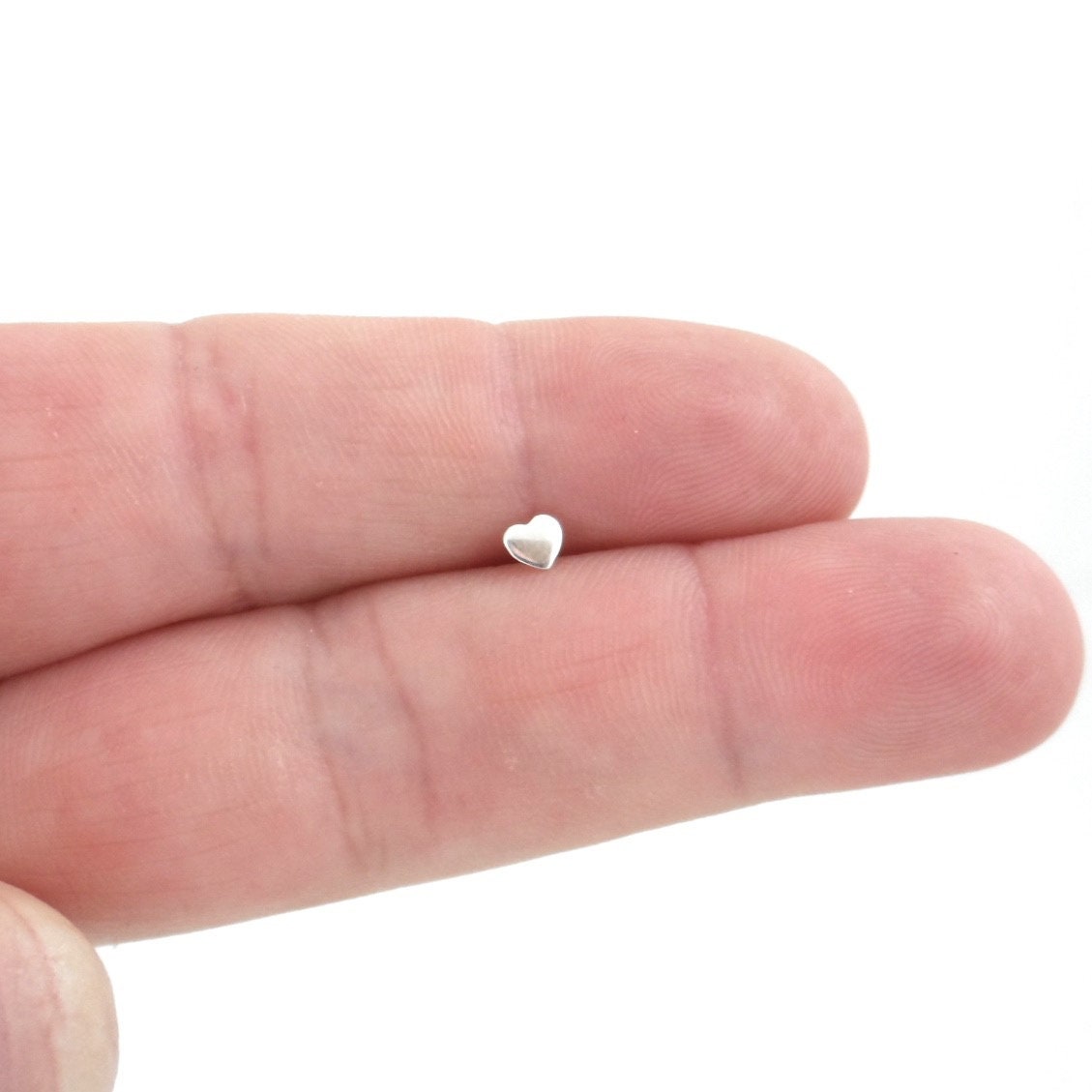 ピアス Mini Melting Heart Earring (Silver) SINGLE Tiny Heart Earrings in Sterling Silver, Heart