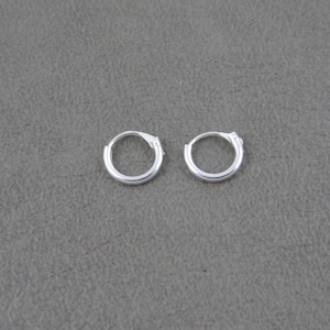 8mm Hoop Sterling Silver Earrings, Tiny Hoop Earrings, Upper Hoop Earrings, Sterling Silver Hoops, Cartilage Silver Hoop