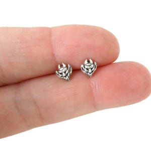 Devil Face Earrings in Sterling Silver, Demon Stud Earrings, Devil Jewelry
