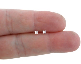 Orecchini A Farfalla In Argento Sterling 925 – Ipoallergenici, Mini E Delicati Per Donne E Ragazze (Oro Rosa/Oro) - 2