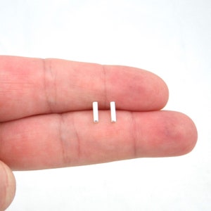 Bar Stud Earrings in Sterling Silver, Bar Earrings, Tiny Earrings, Tiny Studs, Cartilage Studs, Minimalist Earring, Silver Bar Earrings