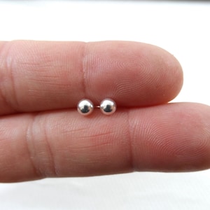4mm Ball Stud Earrings, Tiny Ball Studs, 4mm Studs, Tiny Earrings, Delicate Earrings, Everyday Jewelry, Multiple Piercing, Cartilage Stud