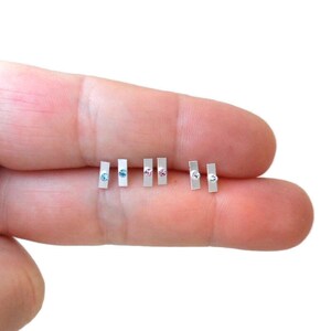 SALE! Tiny Bar Stud Earrings in Sterling Silver, Bar Earrings, Tiny Bar Earrings, Tiny Silver Earrings, Cartilage Studs, Minimalist Earring