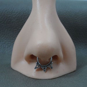 Nasenring in Sterling Silber, kein Piercing, Fake Nasenring, Fake Septum Ring, winziger Fake Nasenring, indischen Stil Fake Nasenring, winzige Manschette