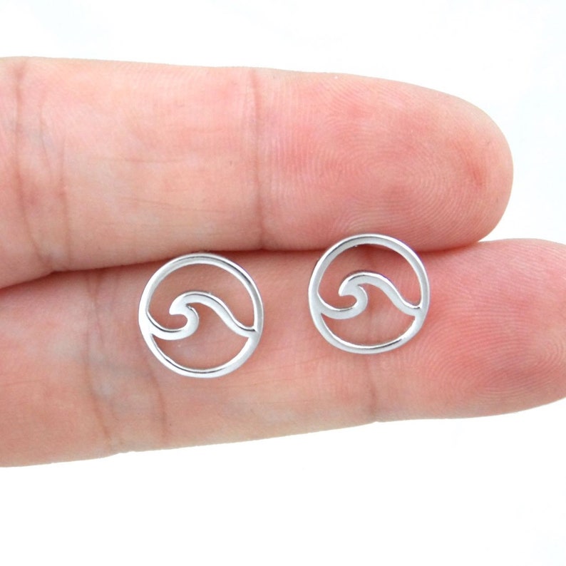Sterling silver wave earrings Clearance