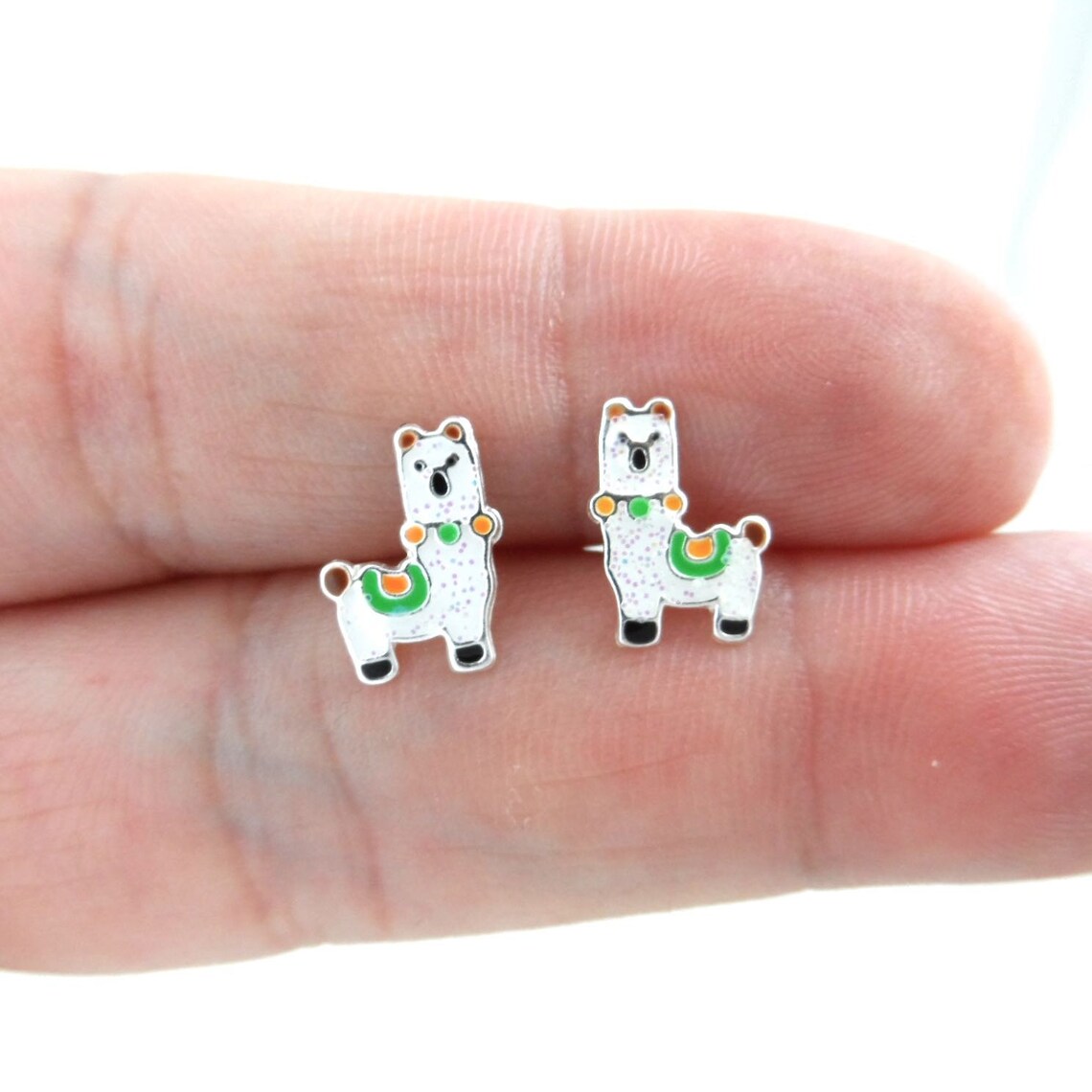 Orecchini A Perno In Argento Sterling 925 Con Lama Alpaca Arcobaleno, 6x9 Mm, In Confezione Regalo, Gioiello Delicato