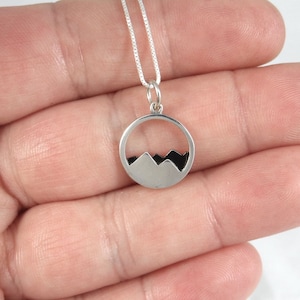 Mountain Necklace in Sterling Silver, Mountain Range Necklace, Mountain Pendant, Sterling Silver Mountain, Outdoor Necklace, Outdoor Jewelry