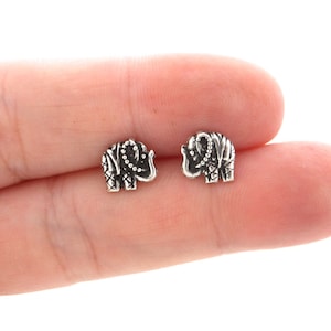 Elephant Earrings in Sterling Silver, Elephant Earrings, Kids Earrings, Tiny Studs, Gift for Her, Animal Stud Earrings, Dainty Earrings