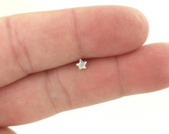 SINGLE Tiny Star Earring in Sterling Silver, Star Earring, Dainty Stud, Star Studs, Single Earring, Multiple Piercing, Girls Earrings