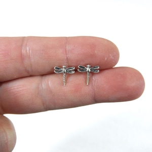 Dragonfly Sterling Silver Earrings, Dragonfly Earrings, Kids Earrings, Tiny Studs, Insect Studs, Minimalist Earring, Dainty Earrings