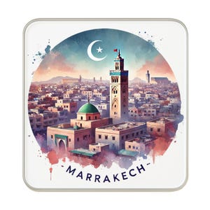 Marrakesz, Maroko Magnes na lodówkę: Uroczy, duży, ręcznie robiony prezent z podróży