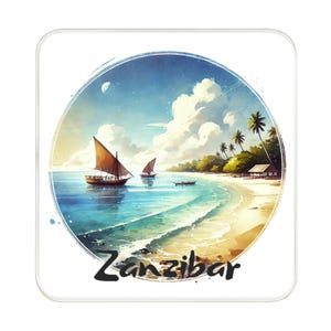 Zanzibar, Tanzania Fridge Magnet: Cute Large Handmade Travel Souvenir Gift