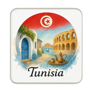 aimant de réfrigérateur de la Tunisie | Cadeau de collection souvenir de voyage