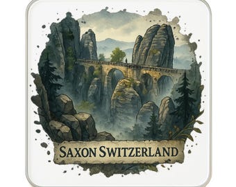 Imán para nevera de la Suiza Sajona, Alemania: un bonito recuerdo de viaje grande hecho a mano.