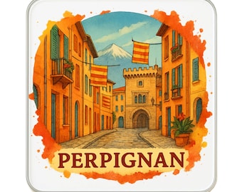 Imán para nevera de Perpiñán, Francia: un bonito recuerdo de viaje grande hecho a mano.