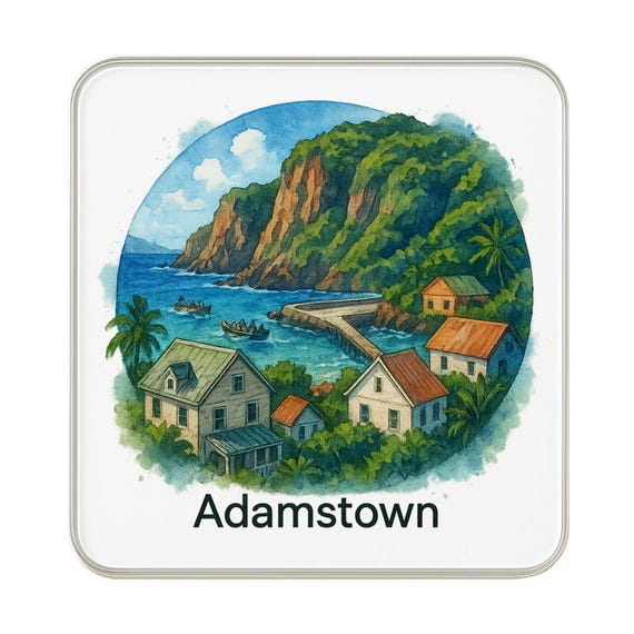 Adamstown, Pitcairn Islands Fridge Magnet: Cute Large Handmade