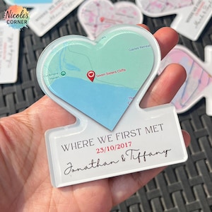 Personalised Map Fridge Magnet | Custom Coordinates Gift | Where We Met, First Home, Wedding, Anniversary Keepsake