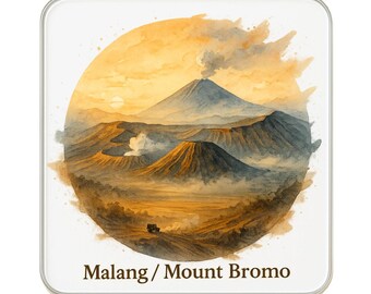 Malang Mount Bromo, Indonesia Fridge Magnet: Cute Large Handmade