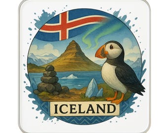Imán para nevera de Islandia. Imán para nevera/Recuerdo de viaje. Regalo coleccionable.