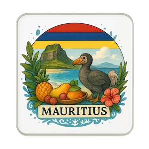 Aimant de réfrigérateur de l'Ile Maurice | Cadeau de collection souvenir de voyage