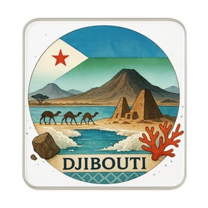 Djibouti Aimant Pour Réfrigérateur | Cadeau de collection souvenir de voyage